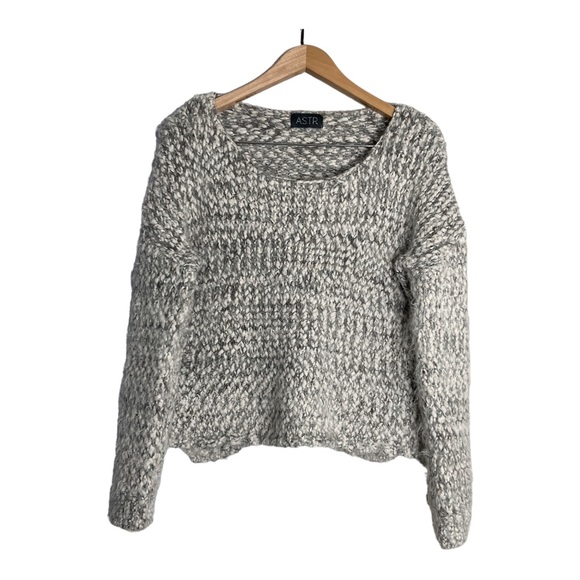 Astr Sweaters - ASTR SWEATER ROUND NECK CROP TOP WOMEN GRAY SIZE XS